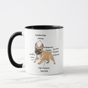 Mug Dessin humoristique de l'anatomie d'un bouledogue 
