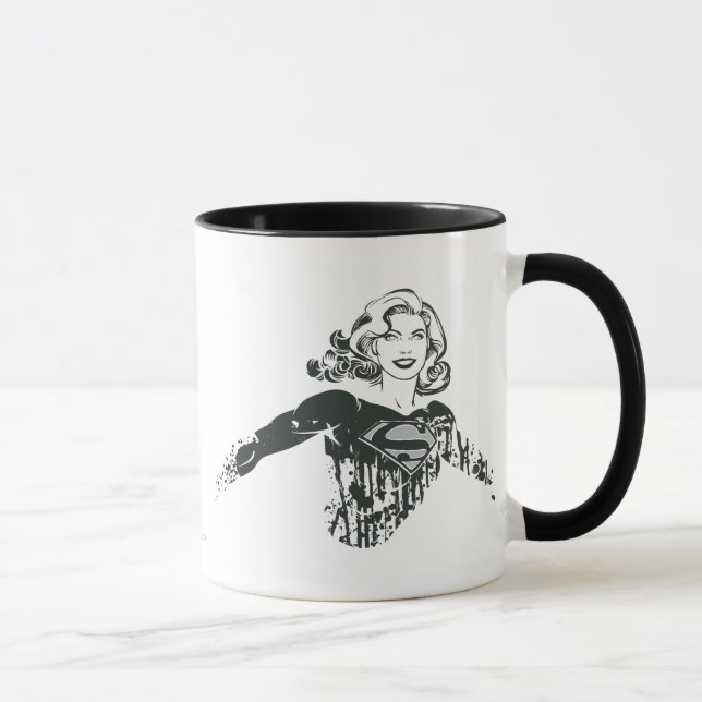 Mug Dessin noir et blanc 1 de Supergirl (Droite)