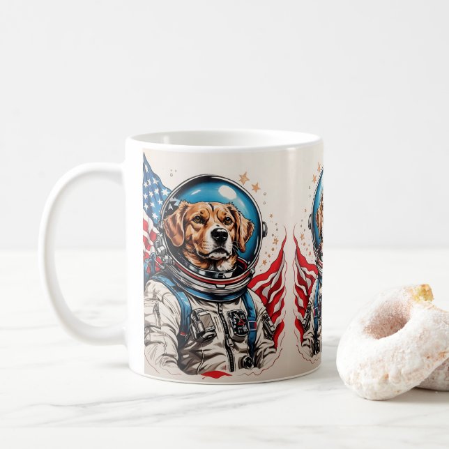 Mug Dessin traditionnel américain de tatouage de chien (Avec donut)