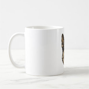 Mug Dessin vectoriel de chien de berger à gravure vint