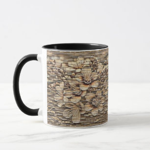 Mug dessin vintage de murs en pierre de cerisier blanc