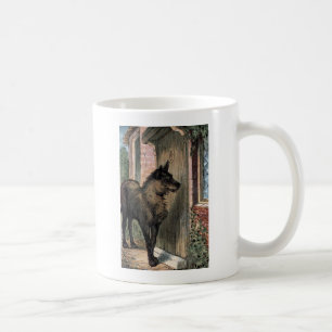 Mug Dessin vintage : Le loup à la porte de la