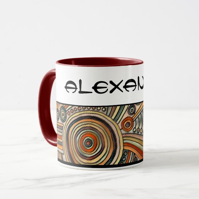 Mug Dessiné à la main par EDDArt - Réflexions 1 (Devant gauche)