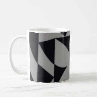 Mug dessous de verre à design abstrait noir et blanc