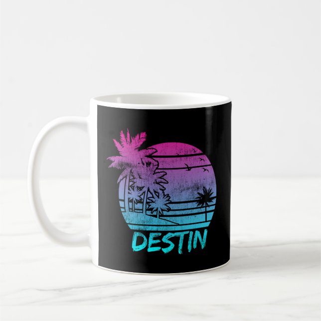 Mug Destin Floride Vacances Palm Tree Beach (Gauche)