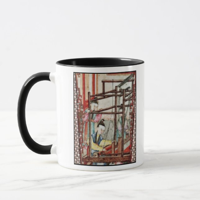 Mug Détail d'un vase dépeignant le tissage de soie (Gauche)