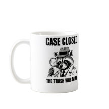 Detective Raccoon "Case Closed" Humor Graphic