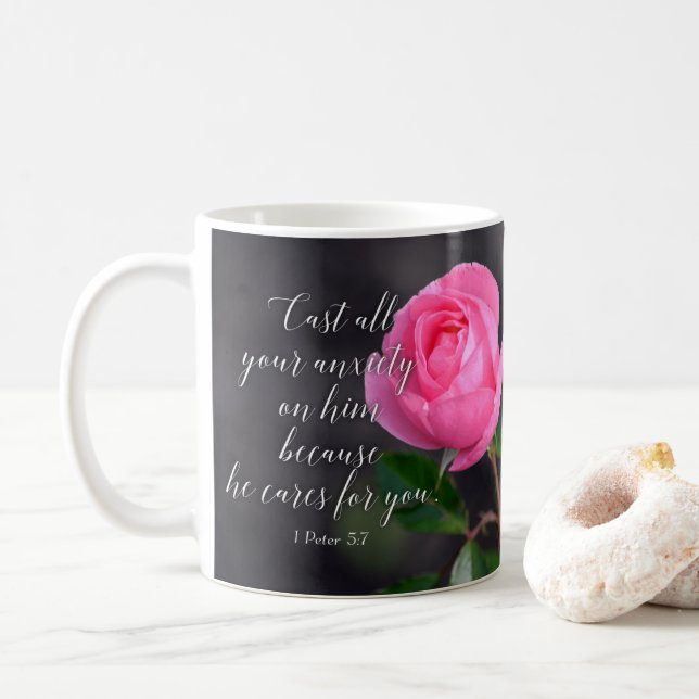 Mug Détendez toute votre angoisse Bible chrétienne et  (Avec donut)