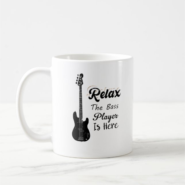Mug Détendez-Vous Le Lecteur De Basse Est Ici Musique  (Gauche)