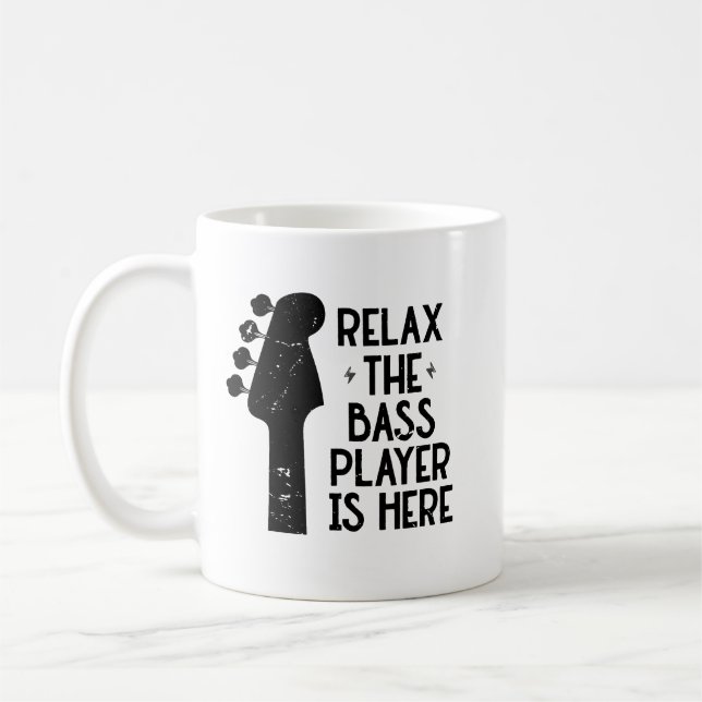 Mug Détendez-Vous Le Lecteur De Basse Est Ici Musique  (Gauche)