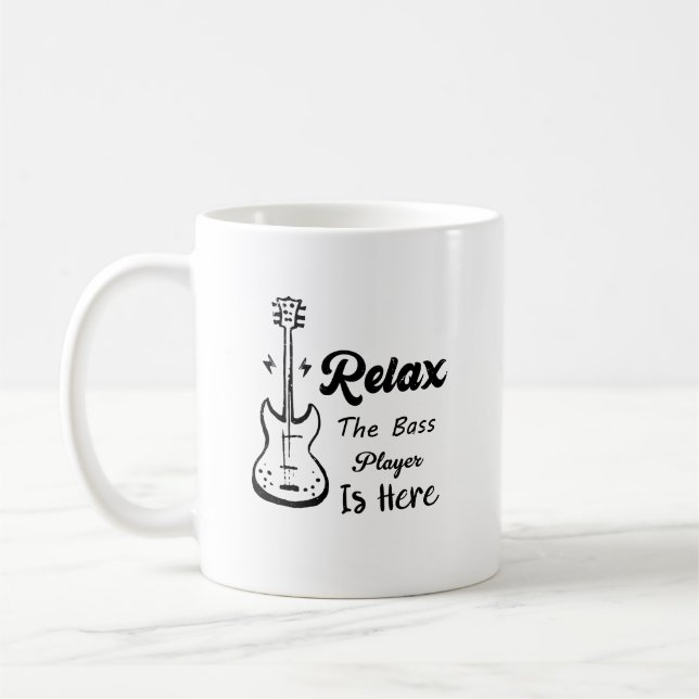 Mug Détendez-Vous Le Lecteur De Basse Est Ici Musique  (Gauche)