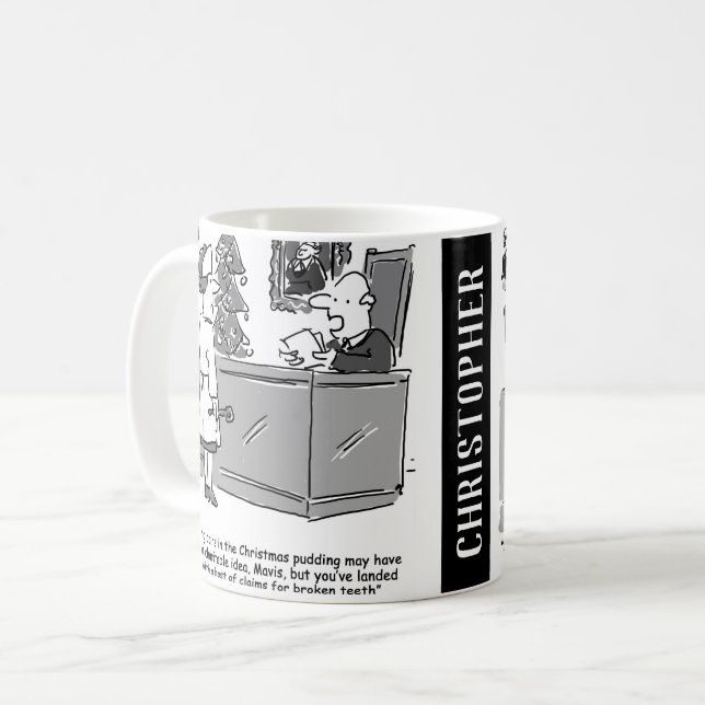 Mug Deux caricatures juridiques amusantes pour Noël (Devant gauche)