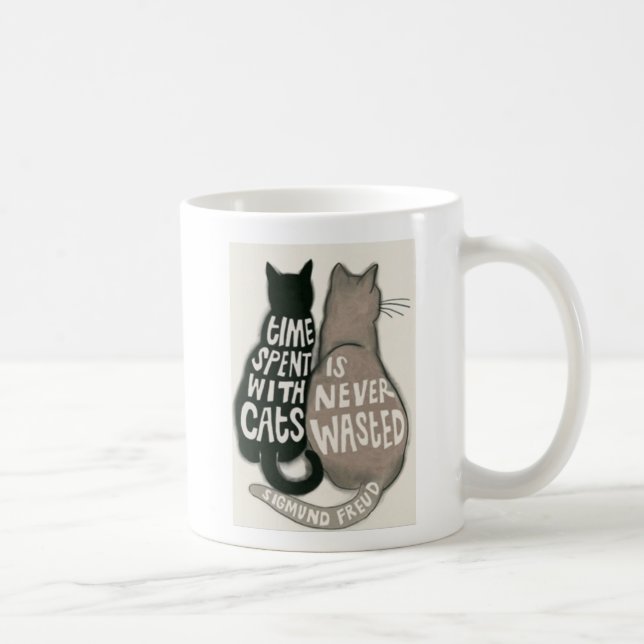 Mug Deux chats avec l'expression de Freud (Droite)