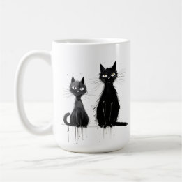 Mug Deux chats noirs Conception Musique