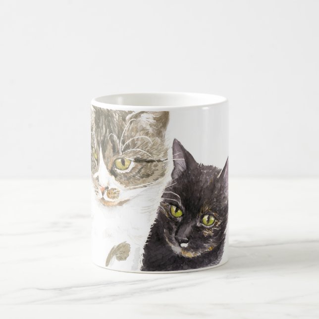 Mug Deux chats - tabby et tortie (Centre)
