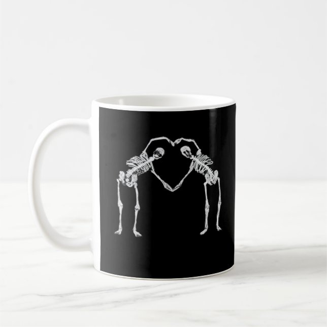 Mug Deux Coeurs de squelette Mains Classique (Gauche)