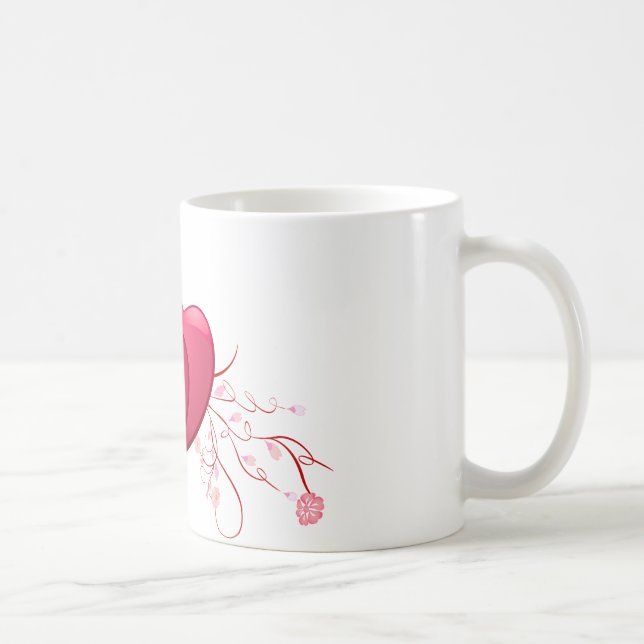 Mug Deux Coeurs roses (Droite)