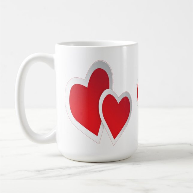 Mug Deux Coeurs rouges (Gauche)