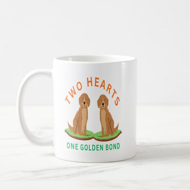 Mug Deux cœurs, un lien doré (Gauche)