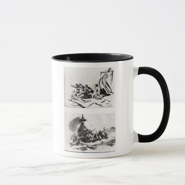 Mug Deux croquis pour le radeau de la méduse, c.1819 (Droite)