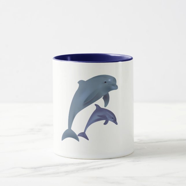 Mug Deux dauphins tropicaux sautant les uns à côté des (Centre)