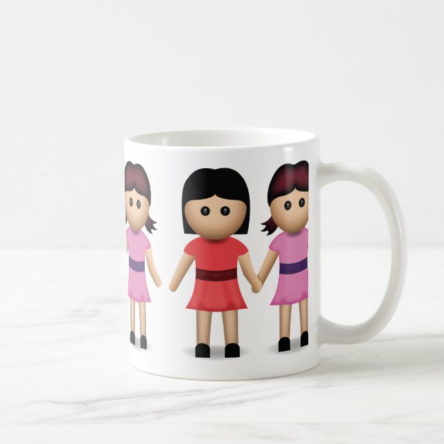 Mug Deux femmes tenant des mains Emoji (Droite)