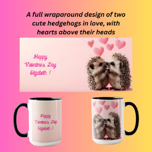 Mug Deux hérissons se tenant pour la Saint-Valentin