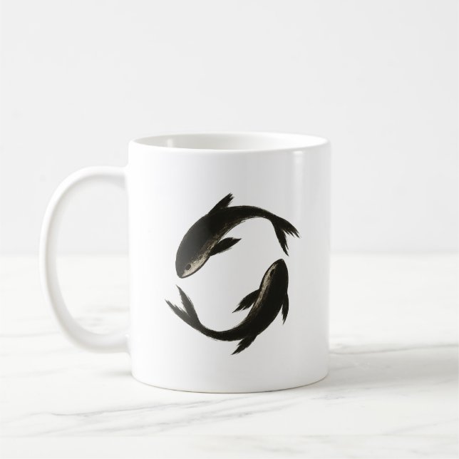 Mug Deux Koi - Poisson en pinceau d'encre (Gauche)