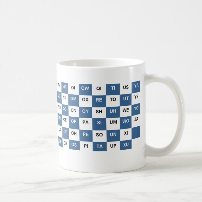 Mug Deux lettres majuscules en bleu et blanc US versio (Droite)