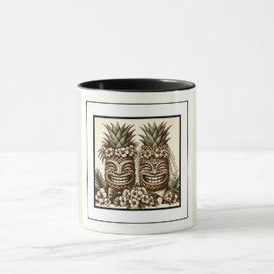 Mug Deux mariés Tête de Tiki d'ananas gay Retro Mariag
