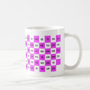 Mug Deux mots lettres US English List Pink