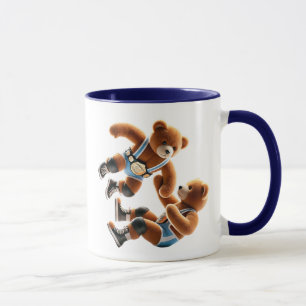Mug Deux oursons à l'entraînement de lutte.