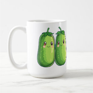 Mug Deux petits pois dans une assiette de pois Kawaii