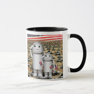 Mug Deux petits robots patriotiques avec beaucoup de c