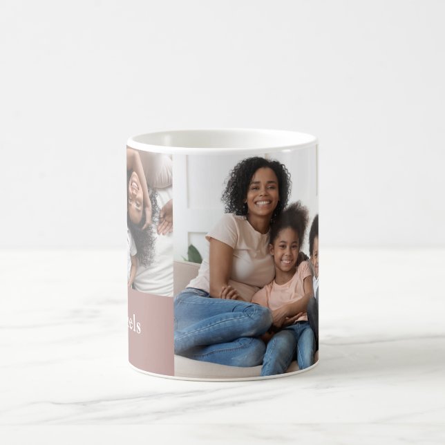Mug Deux photos neutres au minimum avec nom (Centre)