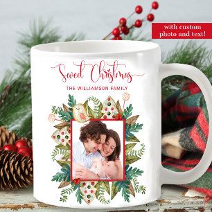 Mug Deux photos, Noël doux, la verdure et les cookies