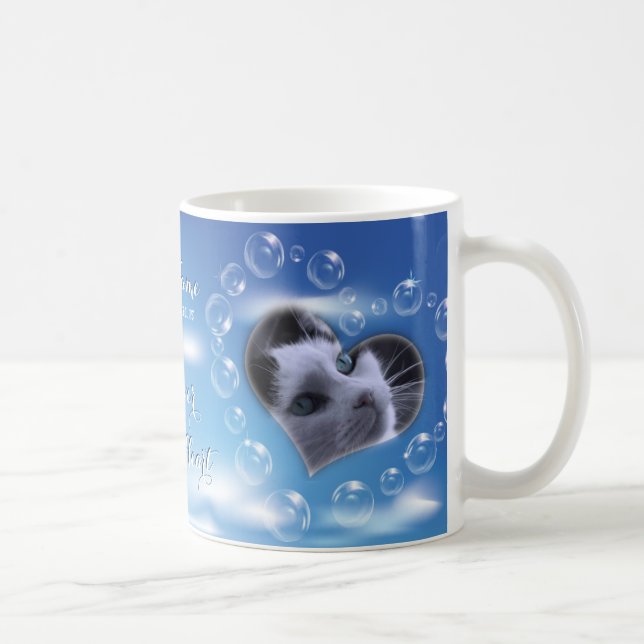 Mug Deux photos personnalisées Bubble Heart Pet Memori (Droite)