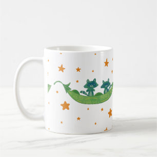Mug Deux ratons laveurs dans une cosse de pois Art f