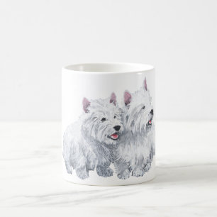 Mug Deux terriers blancs de l'Ouest Écossais