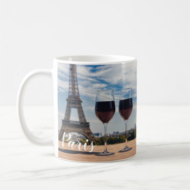 Mug Deux verres de vin avec la tour Eiffel (Gauche)
