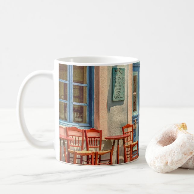 Mug Devant le café grec (Avec donut)