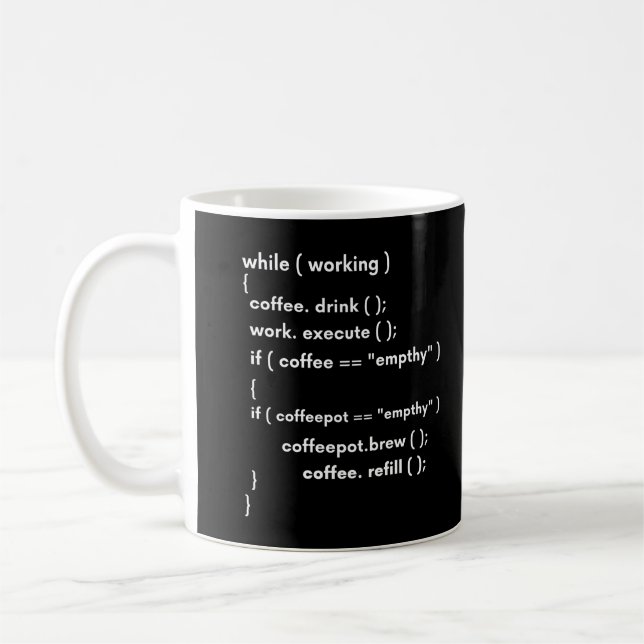 Mug Développeurs et programmeurs Code drôle (Gauche)