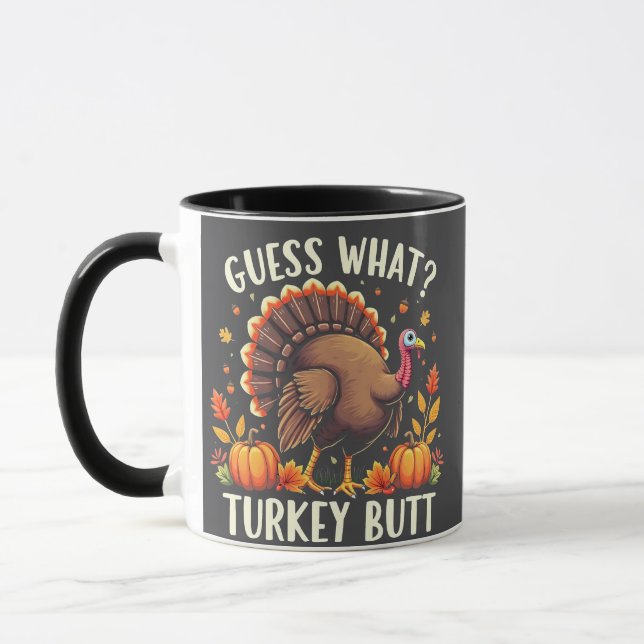 Mug Devinez Quoi ? Turquie Mais Thanksgiving Drôle (Gauche)