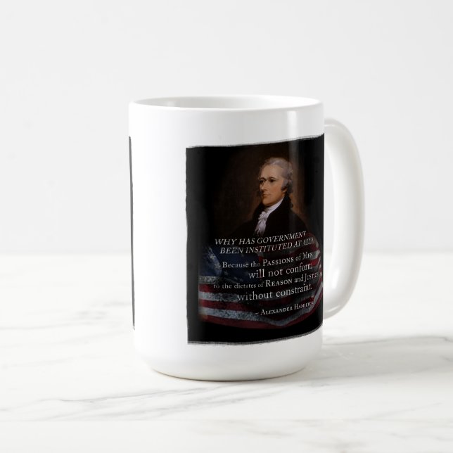 Mug Devis d'Alexander Hamilton T-Shirt (Devant droit)