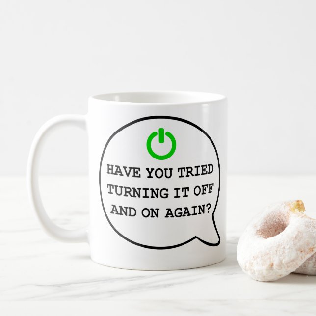Mug Devis Geek amusant Désactiver et réactiver l'Humou (Avec donut)