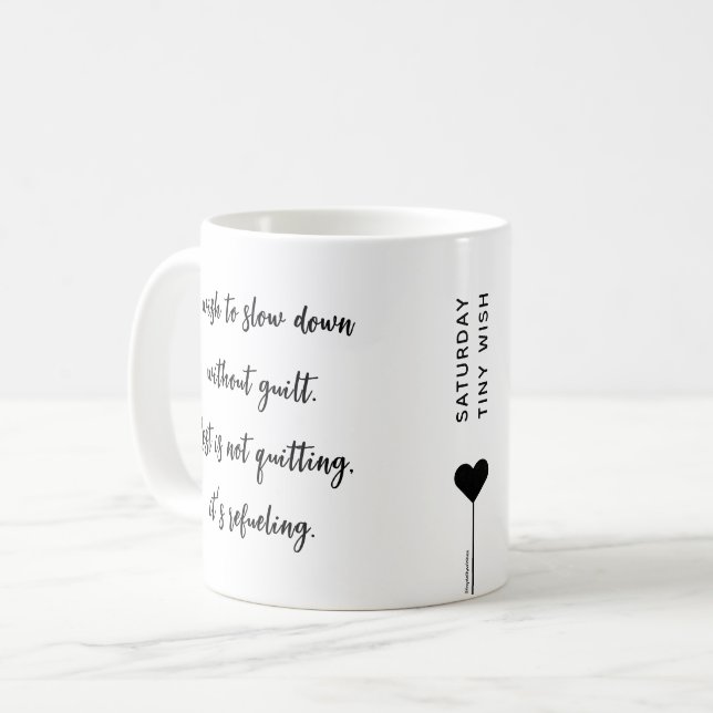 Mug Devis Motivationnel personnalisé samedi (Devant gauche)