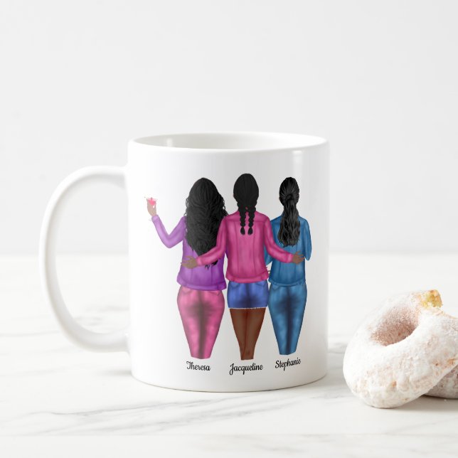 Mug Devis personnalisé 3 meilleurs amis (Avec donut)
