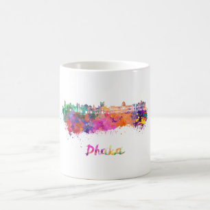 Mug Dhaka skyline in watercolor