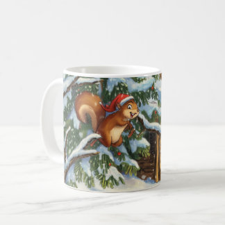 Mug d'hiver de l'écureuil festif