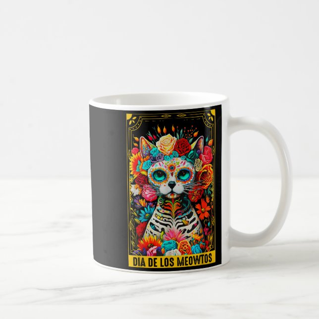 Mug Dia De Los Meowtos Sugar Skull Cat Gift  (Droite)